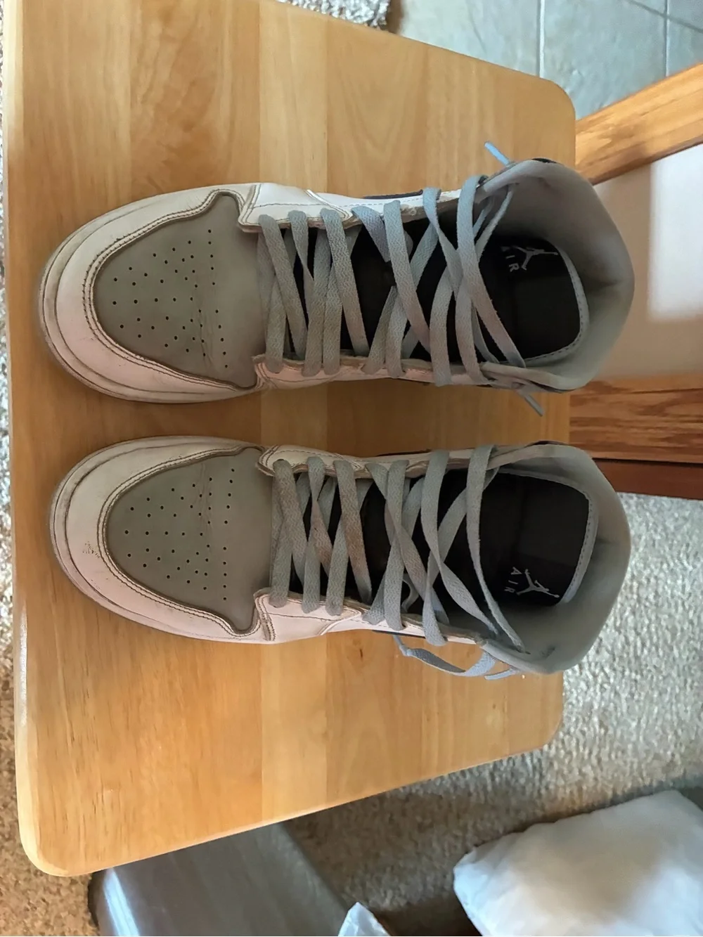 Nike Men’s High-Top Sneakers in White, Gray and Black